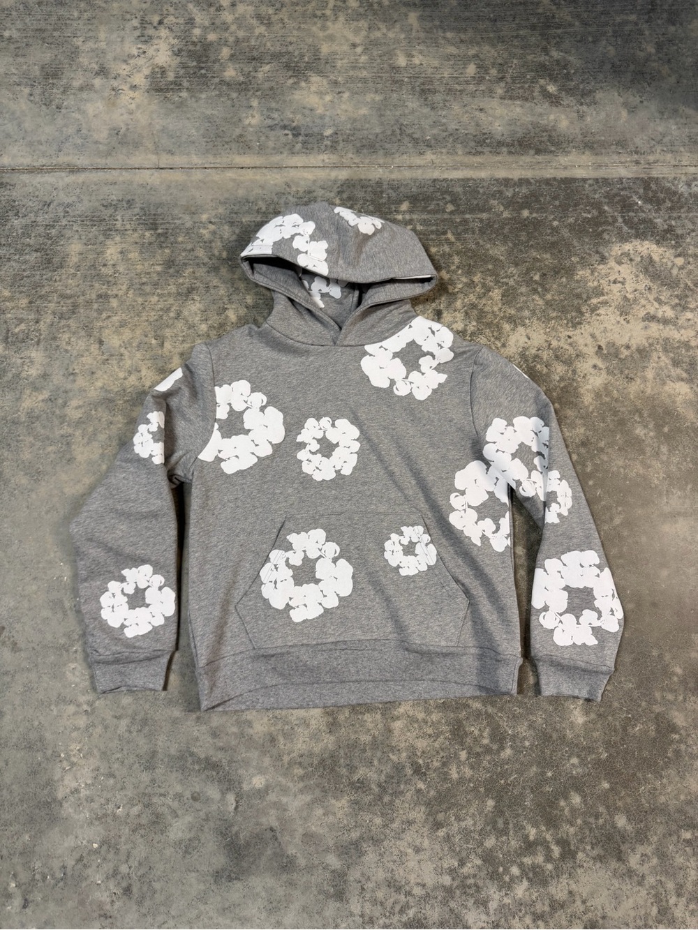 Denim Tear Gray Cotton Wreath Hoodie